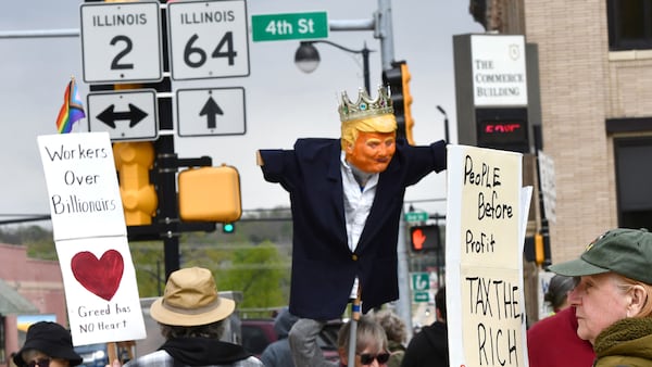 Calls for solidarity, criticism of Trump administration aired at May Day event in Ogle County