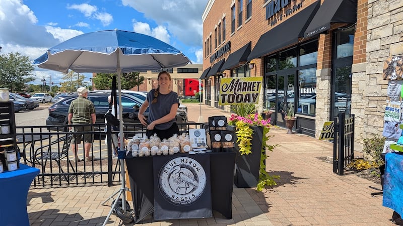 Kim Whisenhunt, owner of Blue Heron Bagels in Shorewood, participated in the "Meet the Makers" event at Will County Brewing Company in Shorewood on Sunday, Aug. 24, 2025.