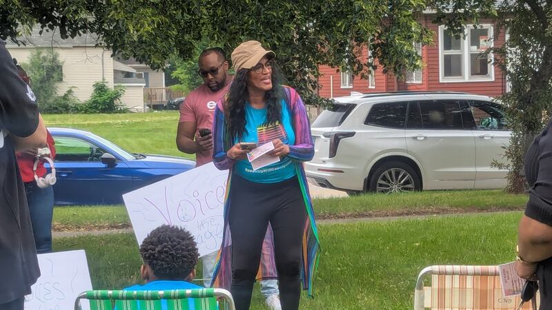 Trista Graves Brown of Joliet, founder of Speak Up, a community-based, grassroots organization, organized Saturday's event called “Voices of the Village,” for people to take a pledge to “Stop the Violence, Save our Children.”