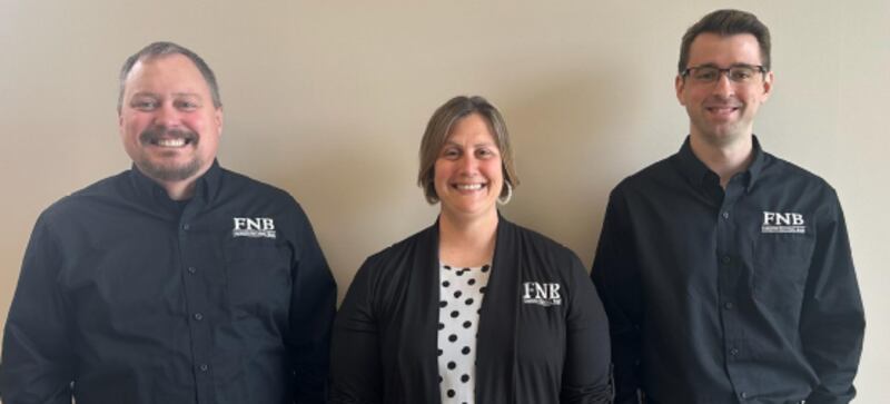Farmers National Bank has announced the promotions of Prophetstown employees Michael Urish, Tiffany Tipton and Nick Volckmann.