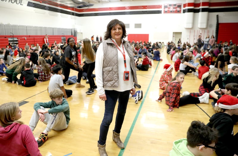 Mary Geary, a paraprofessional at Yorkville Middle School, was a student at the school when the first Square Dance Jubilee was held 50 years ago.