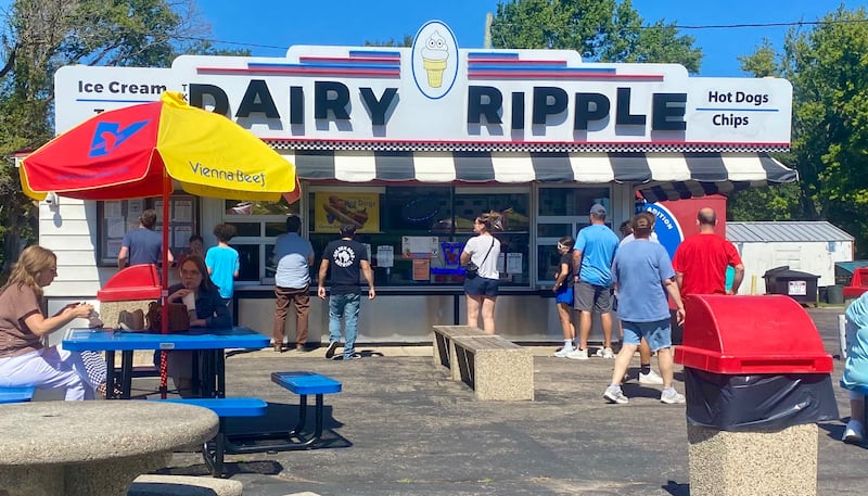 Sycamore Dairy Ripple, 675 E. State St., bustles with customers on Sunday, Sept. 1, 2024. The popular ice cream shop announced recently it will remain open year-round.