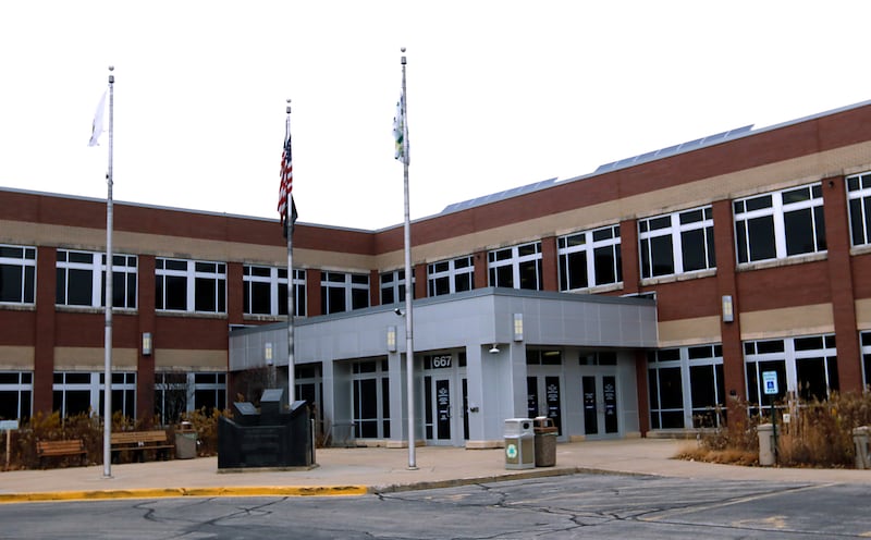 Tthe McHenry County Administration Building in Woodstock on Monday, Nov. 20, 2023. The McHenry County Board is schedule to vote on the county budget this evening.