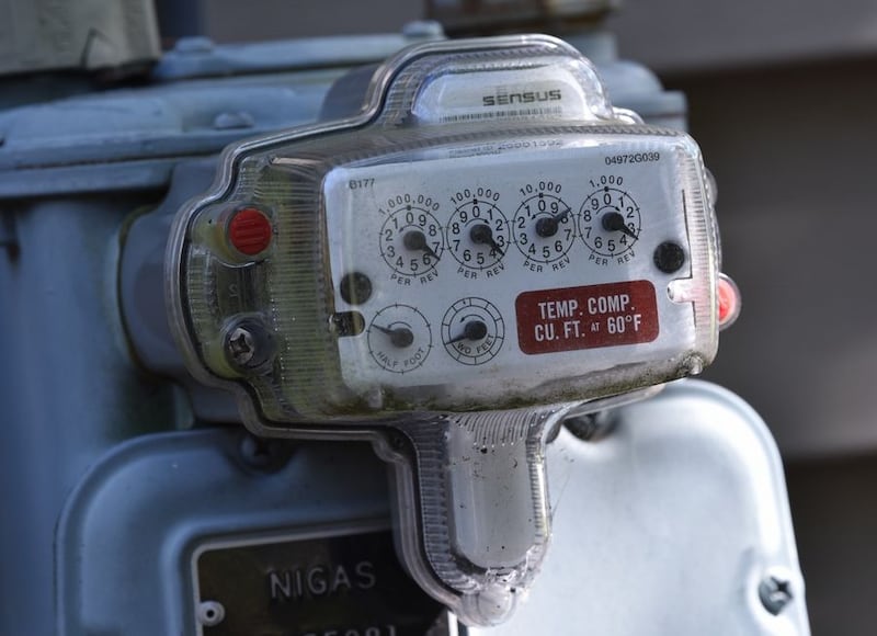 A natural gas meter.