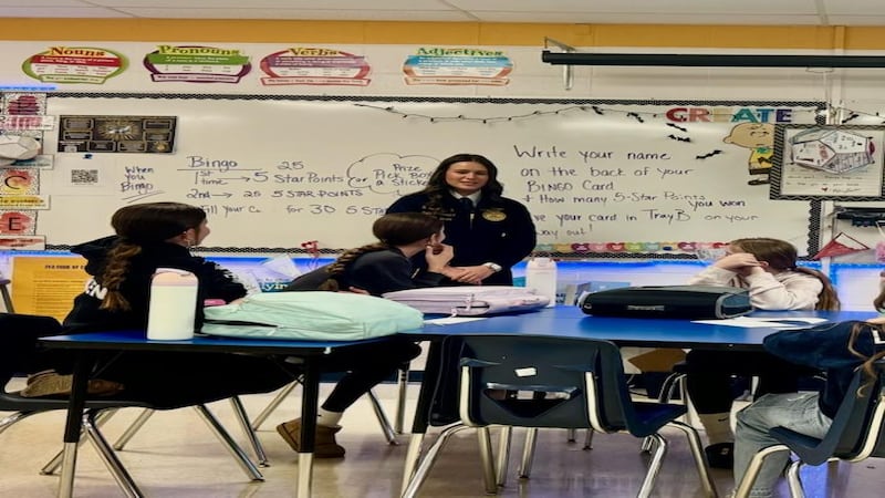 State FFA officers pay trivia visit to Sterling’s Challand Middle School