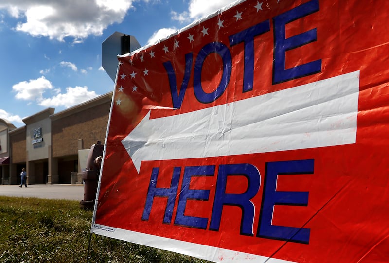 A voter leaves the McHenry County Election Center after voting on Thursday Sept. 26, 2024, during the first day of early voting in McHenry County,