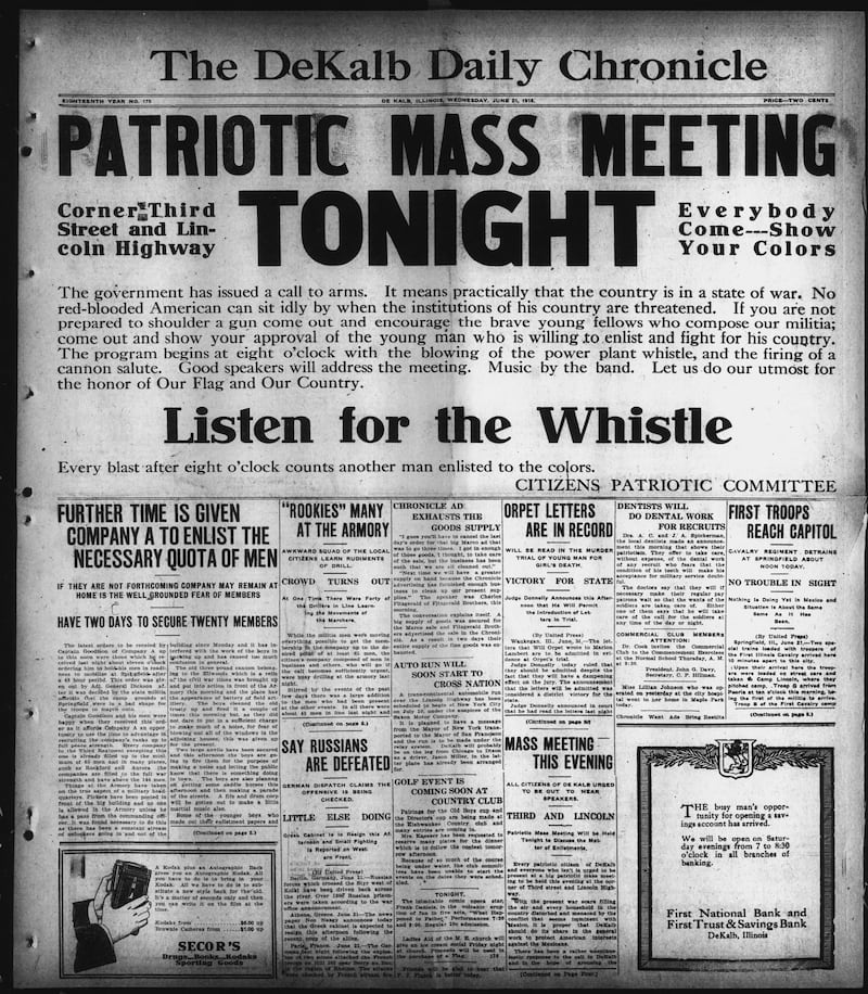 The Daily Chronicle cover for June 21, 1916