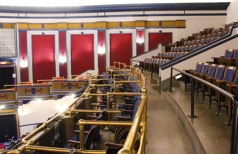 Private box seats are along the edge of the upper level at The Historic Dixon Theatre.
