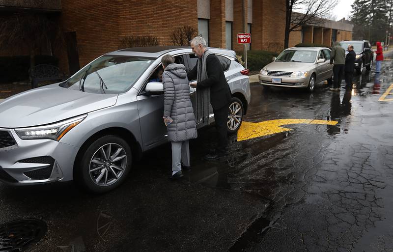 People in their cars receive ashes during a Drive-Thru Ash Wednesday Blessing on Wednesday, March 05, 2025, at the United Methodist Church of Libertyville. This was the first time the church has offered a Drive-Thru Ash Wednesday Blessing, that created a simple convenient way for individuals to receive ashes and mark the beginning of the Lenten season.