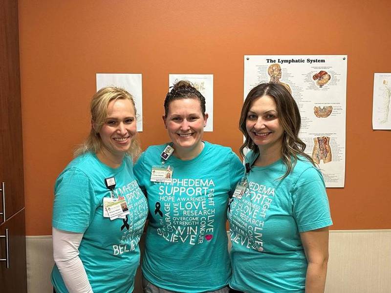 The lymphedema team at Shirley Ryan AbilityLab at Silver Cross Hospital, which includes (from left) Beth Leonard, Brittany Pitakos and Anna Kopacz, will host a free lecture, “Living with Lymphedema,” at 5 p.m. March 19 at Silver Cross Hospital in New Lenox.