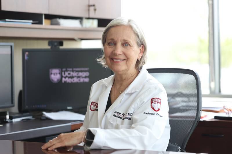 UChicago Medicine radiation oncologist Anne R. McCall, MD poses for a photo at her office in New Lenox.