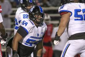 St. Francis senior, Lindenwood recruit Jaylen Torres controlling the trenches
