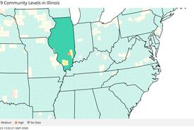 IDPH: 9 counties at elevated COVID-19 risk; down from 26 a week ago