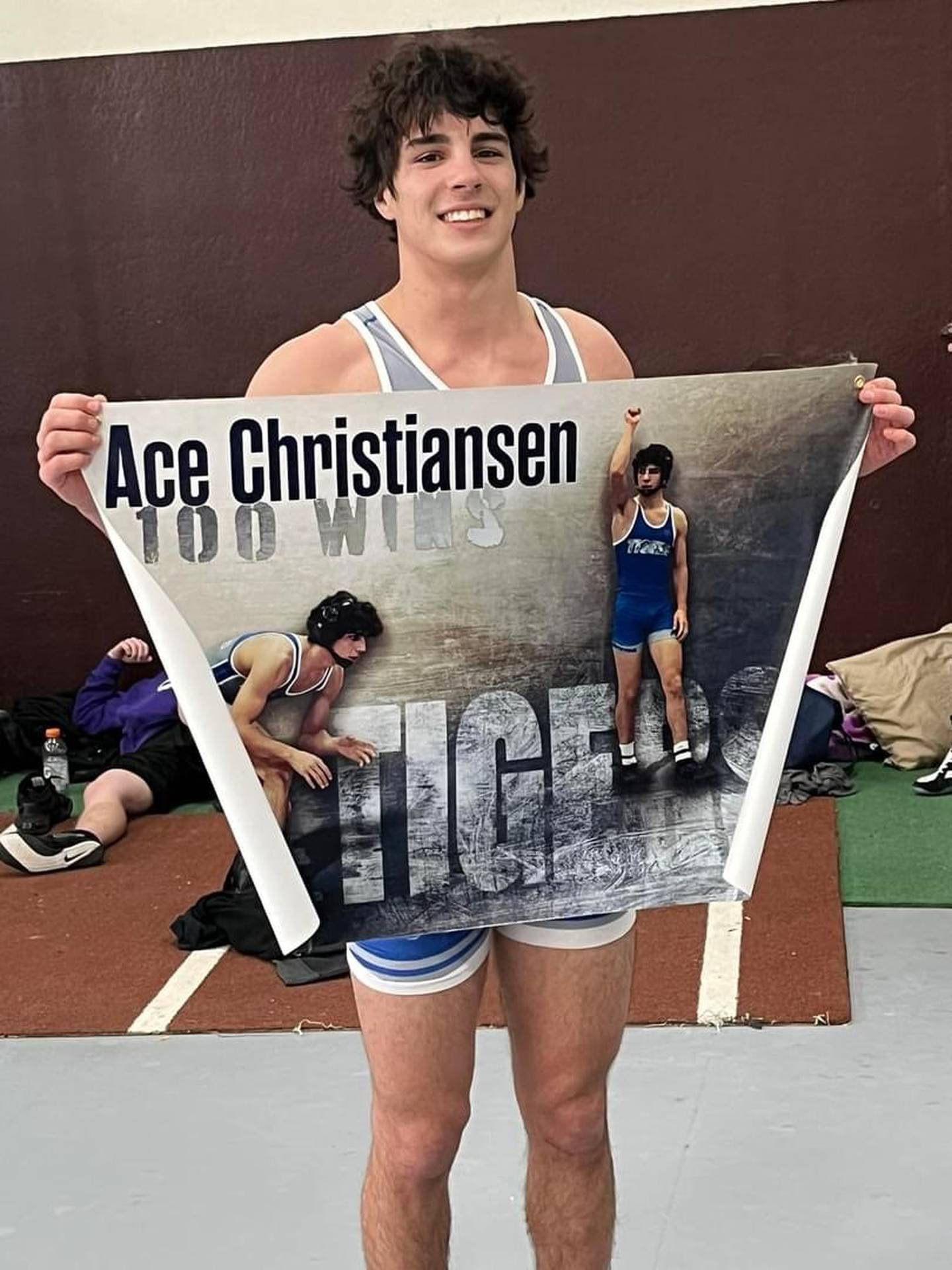 Princeton junior Ace Christiansen won his 100th career match at the LeRoy Invitational, becoming the 20th Tiger to reach that mark. He stands 25-4 this year  and 101-30 overall.