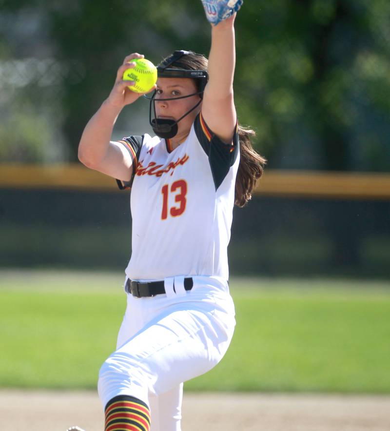Batavia's Payton Kaefer pitches during a game on Tuesday, May 6, 2025 against Geneva in Batavia.