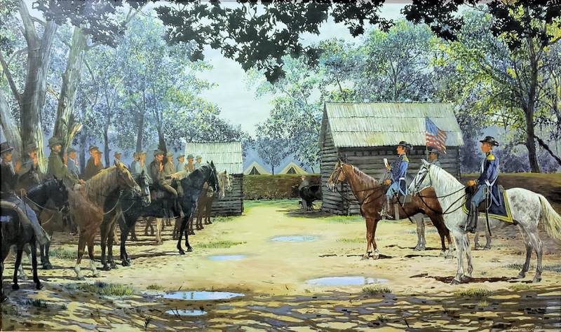 Fran Swarbrick’s 1995 painting now hangs in the Northwest Territory Historic Center in Dixon.