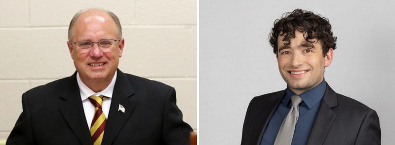 McHenry County Coroner Michael Rein, left, is running for reelection against challenger Chris Kalapodis.