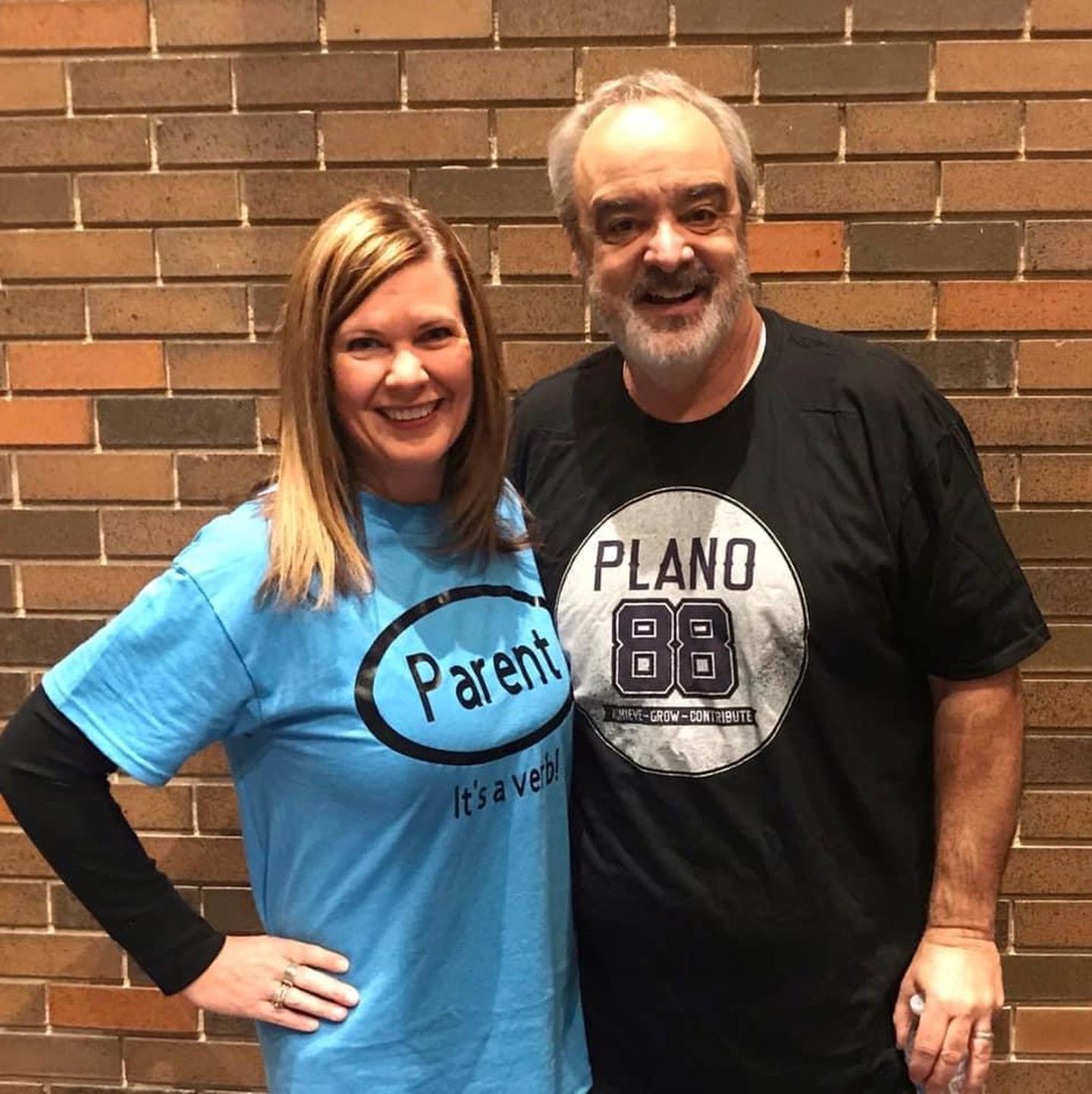 Shelly Schmidt with Gerry Brooks, a veteran educator and speaker at Emily G Johns Intermediate. (Photo Provided)