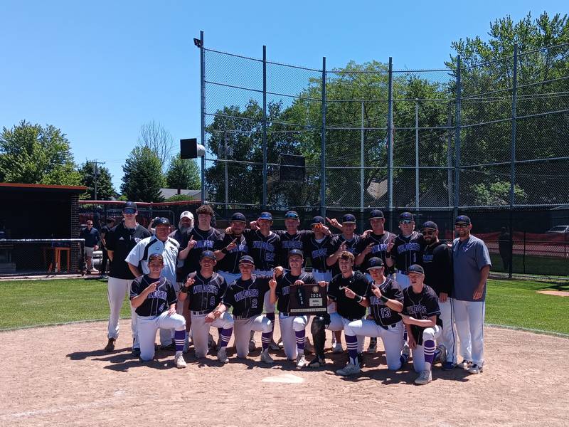 Wilmington celebrates its Class 2A Beecher Sectional championship after toppling Herscher 5-1 on Saturday.