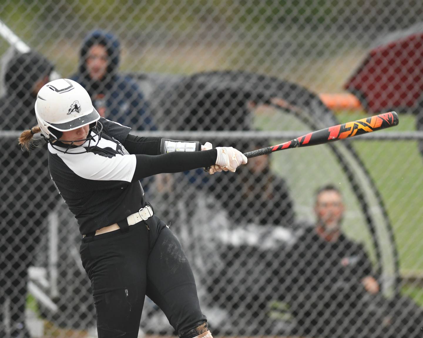 Kaneland Emily Olp (10) swings at a pitch on Saturday April 29th while traveling to take on DeKalb High School in DeKalb.
