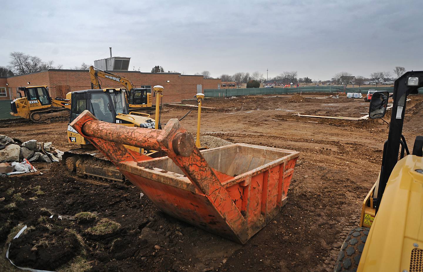 Construction has started on the new classroom expansion to the Prairie Grove School District 46 building that houses both Prairie Grove elementary and junior high schools on Tuesday, March 22, 2022. At 3223 IL Route 176, in Prairie Grove.