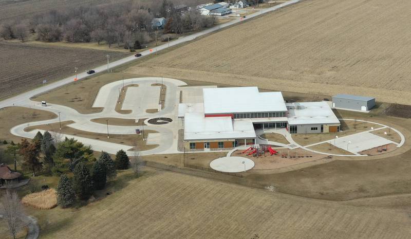 An aerial view of Waltham School on Saturday, Feb. 19, 2023 in Utica.