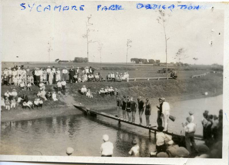 People gather for the dedication of Sycamore Park in 1923. (Photo provided by Joiner History Room and DeKalb County History Center).