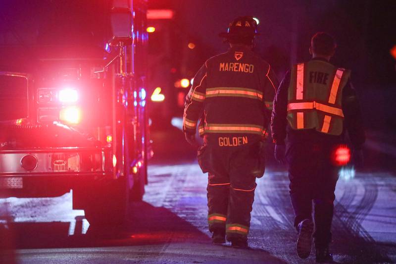 One man was airlifted and two other people were transported to the hospital after a crash near Marengo Friday, Dec. 20, 2024.