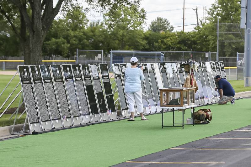 A display honoring the fallen first responders on 9/11 at the Vietnam Traveling Memorial Wall Thursday, Aug 21, 2025  in Romeoville.