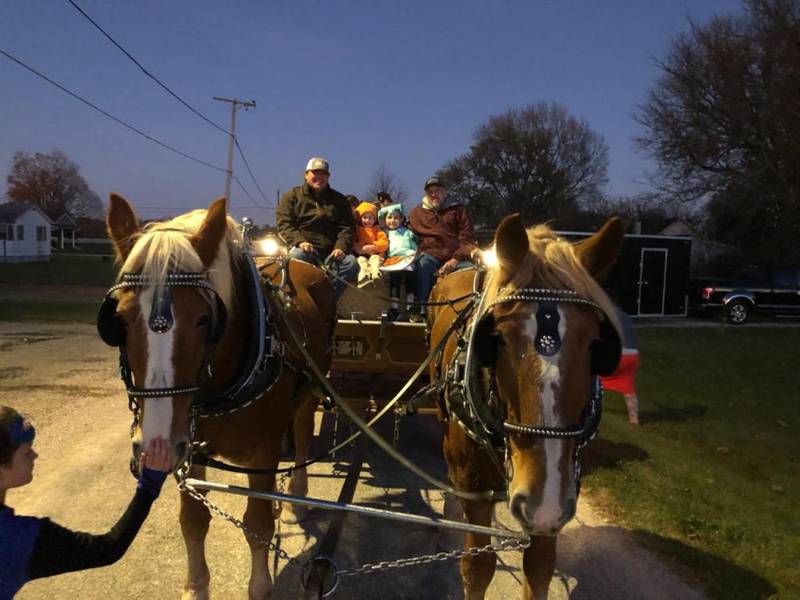Carriage rides were provided at Kangley's Halloween Fun Night on Friday, Oct. 28, 2022, by Otter Creek Carriages.