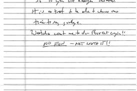 A note a former cellmate says he found after Epstein’s suspected suicide attempt is released
