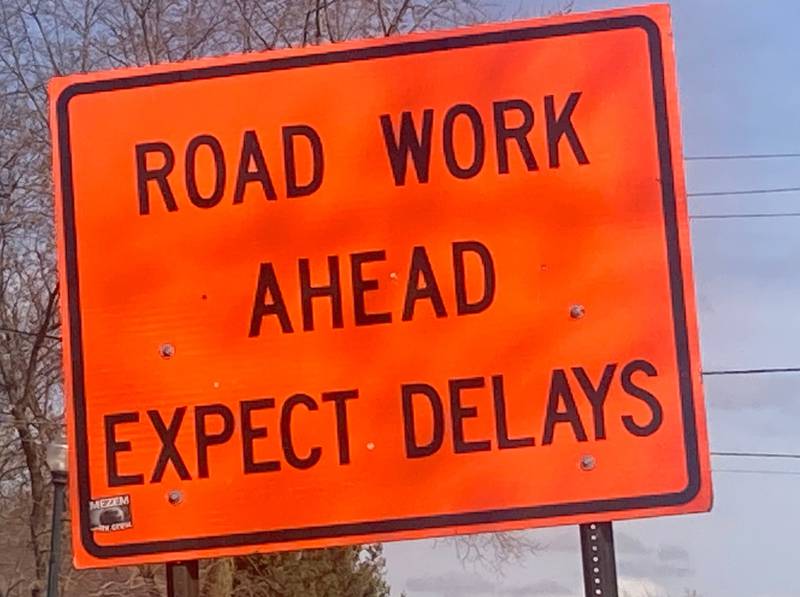 Road construction sign