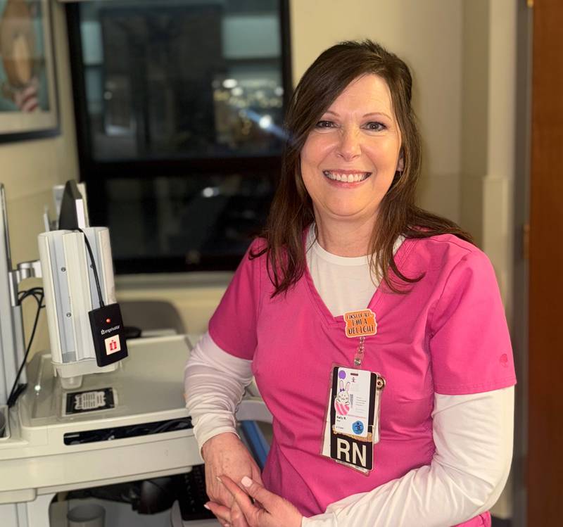 Kelly Runchey, the April Fire Starter of the Month at Morris Hospital.
