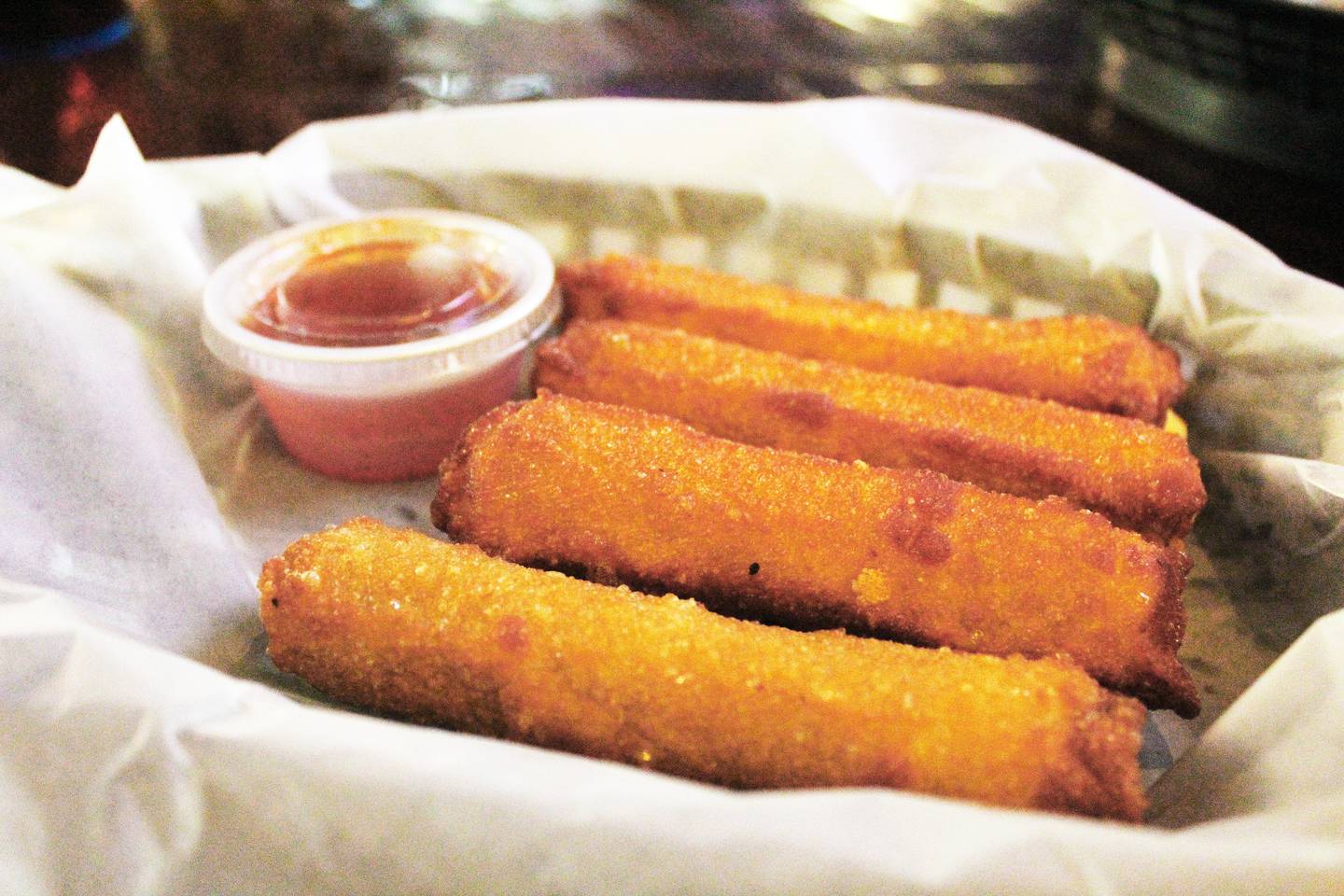 The Idle Hour in Mount Morris’ chicken strips are hand battered.