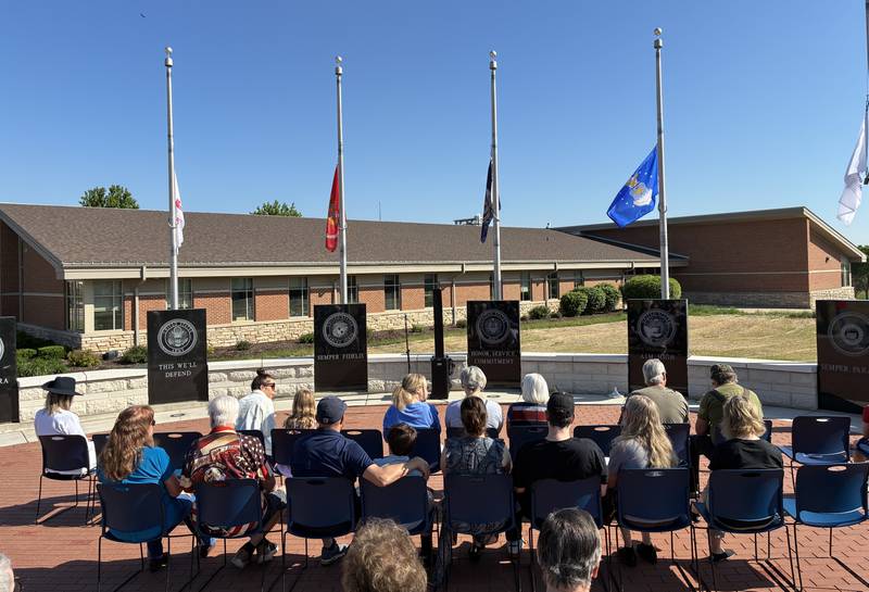 Lake in the Hills relocated its Veterans Memorial to a more-prominent spot in front of Village Hall and the police department, with a rededication ceremony on Monday, May 25, 2026.