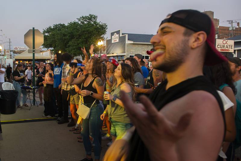 Fans of “Class Field Trip” dance and sing along Saturday, July 2, 2022 to the local band’s first ever show at Petunia Fest.