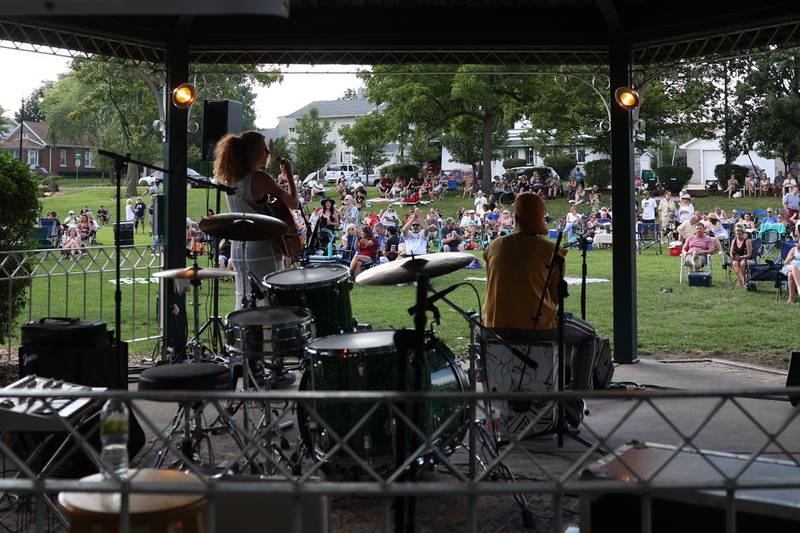 i.am.james, left, along with Lebo opens up the evening concert at Preservation Park. The Upper Bluff Historic District hosted Porch & Park Music Fest featuring a variety of musical artist at five different locations. Saturday, July 30, 2022 in Joliet.
