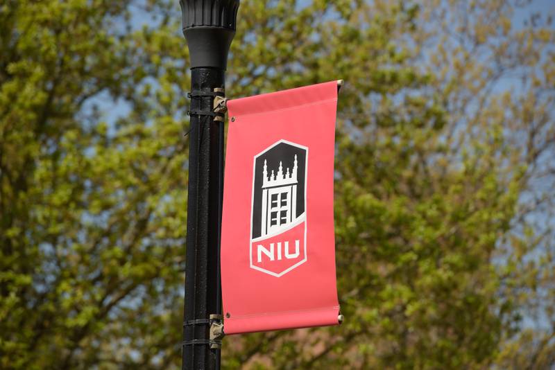 Northern Illinois University, NIU, light pole banners in DeKalb