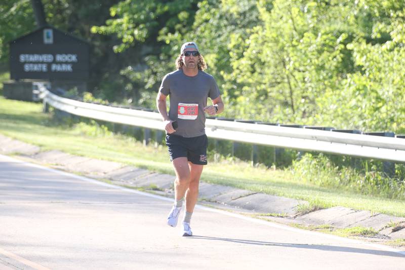 Sean Manley of Ottawa, competes in the Starved Rock Country half-marathon on Saturday, May 10, 2025 at Starved Rock State Park.