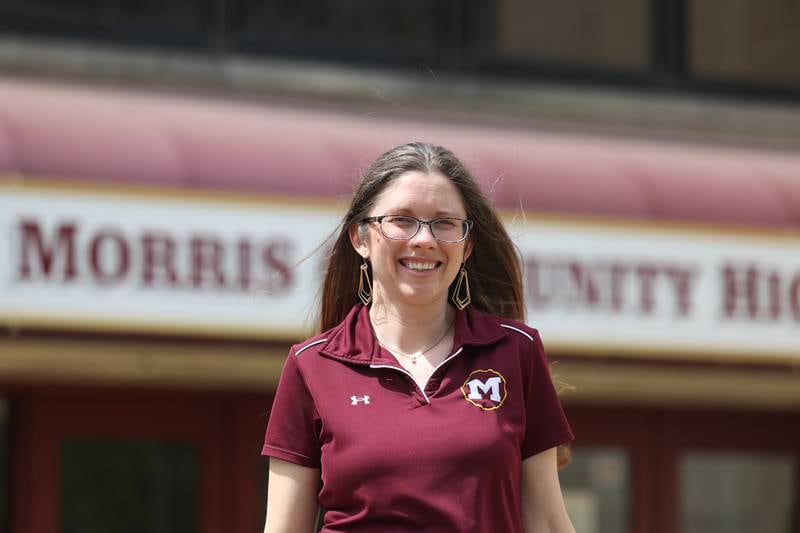 Teacher Heather Wills stands outside of Morris Community High School on Thursday, April 20, 2023 in Morris.