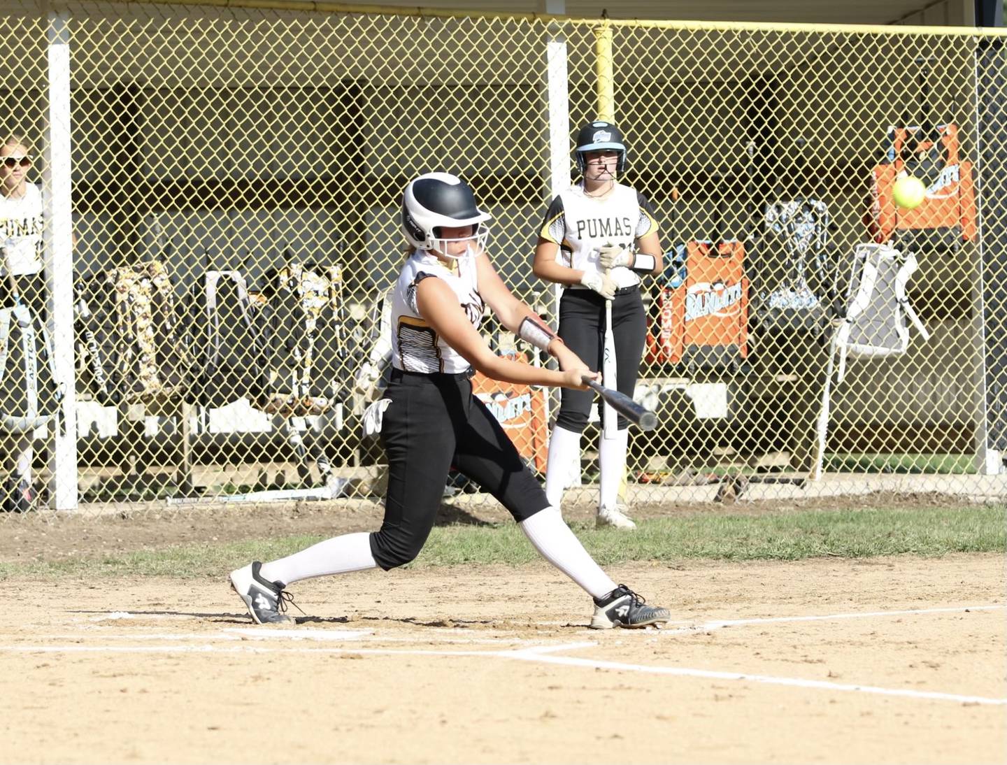 PCJH's Myah Richardson belts a first-inning solo home run in the regional championship game on Tuesday, Sept. 12 in McNabb.