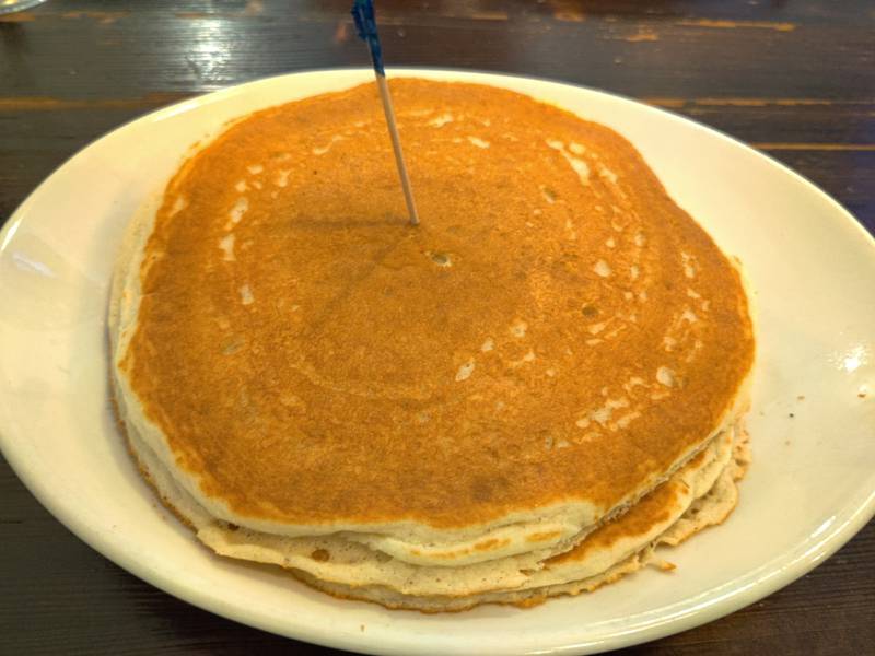 A side of gluten-free pancakes at Honey Berry Pancakes and Cafe in South Elgin.