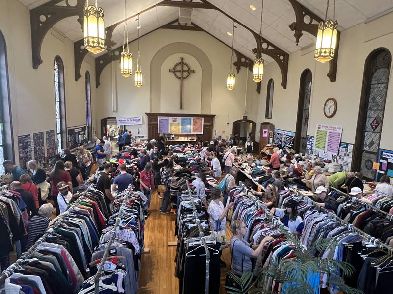 The United Methodist Church of Geneva’s 2025 rummage sale raised $20,000 for the church's mission and promoted sustainability.