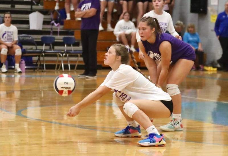 Princeton's Caroline Keutzer makes a pass Tuesday night at the Storm Cellar.