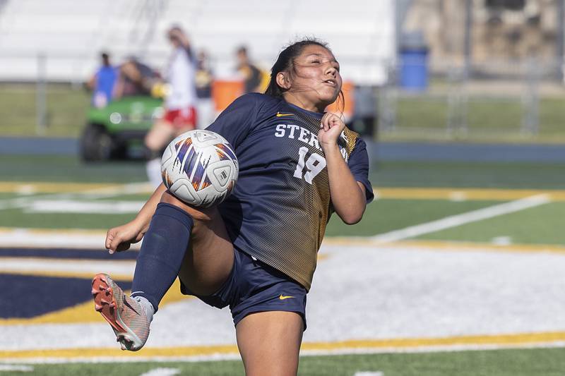 Sterling’s Yilana Molina makes a stop against Streator Friday, May 15, 2026, during the Class 2A regional soccer quarterfinal.
