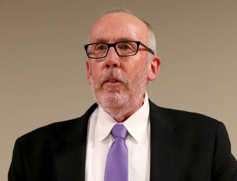 Illinois Valley Community College Board of Trustees candidate Bill Hunt speaks during a candidate forum on Wednesday, March 22, 2023 at IVCC.