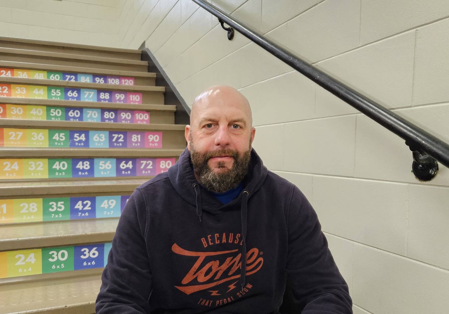 Ryan Anderson, a Marine Corps veteran, is an engineer at Edna Keith Elementary School in Joliet.