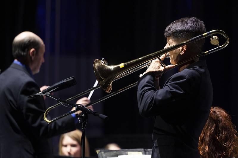 Jazz trombonist Harry Watters who has played with Doc Severinsen, Al Hirt, Pete Fountain, Erich Kunzel, Kevin Mahogany, Wycliffe Gordon and many others while traveling nationally and internationally was the featured artist during the Dixon Municipal Band’s spring concert.