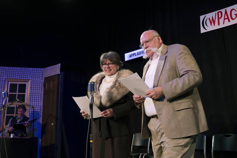 April and Jeffrey Bold rehearse a spot from classic comedians George Burns and Gracie Allen Tuesday, April 18, 2023 for the groups upcoming show.