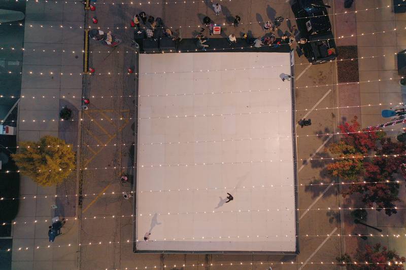 An aerial view of Frosty on First Street on Friday, Nov. 7, 2025 downtown La Salle.